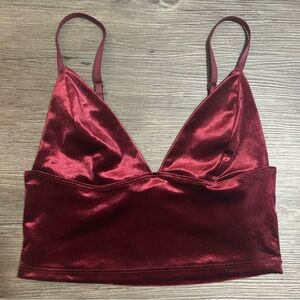 Garage Red Velvet Bralette Top